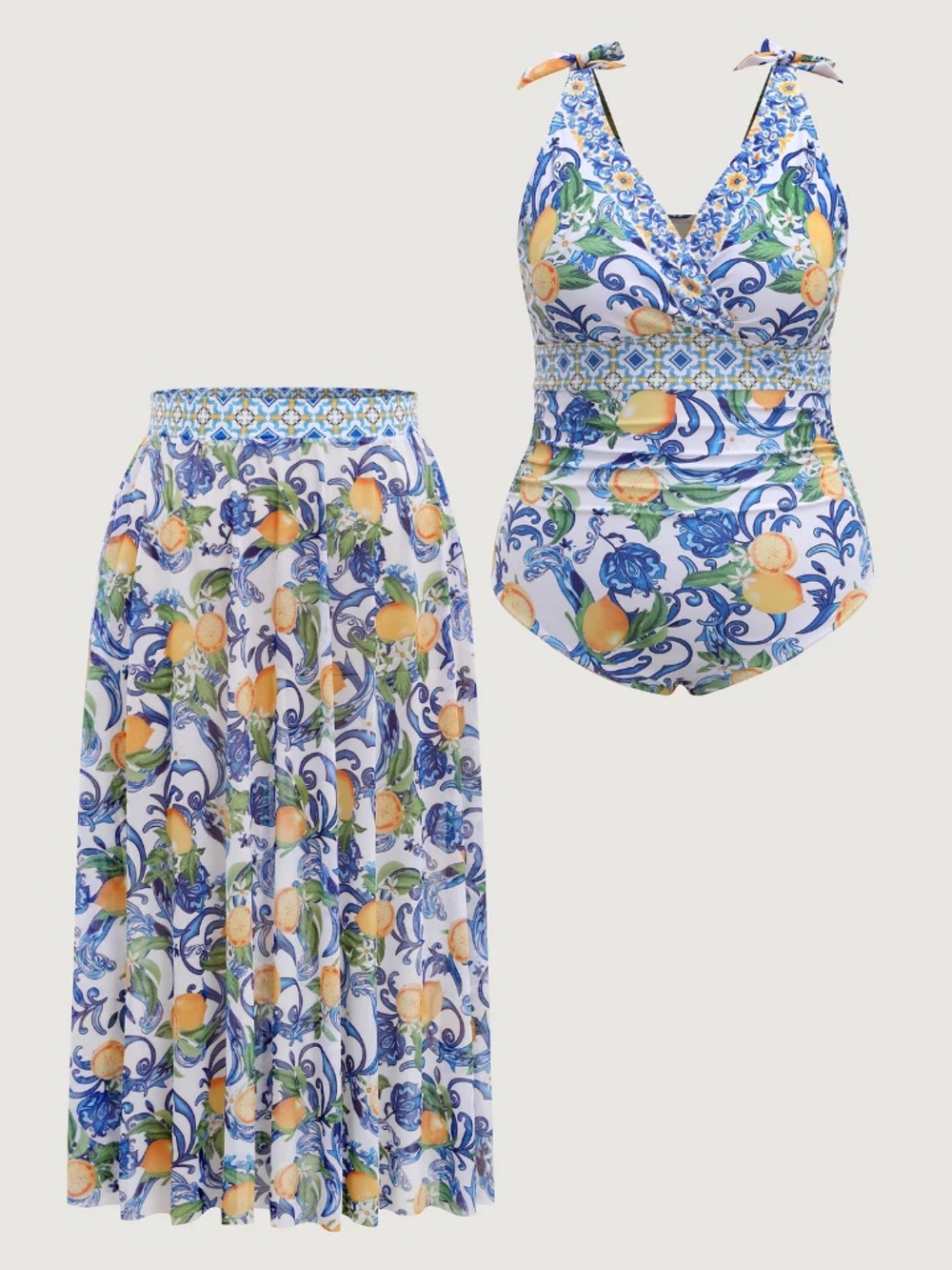 BloomChic One piece with sarong skirt set 12L